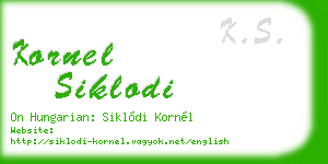 kornel siklodi business card